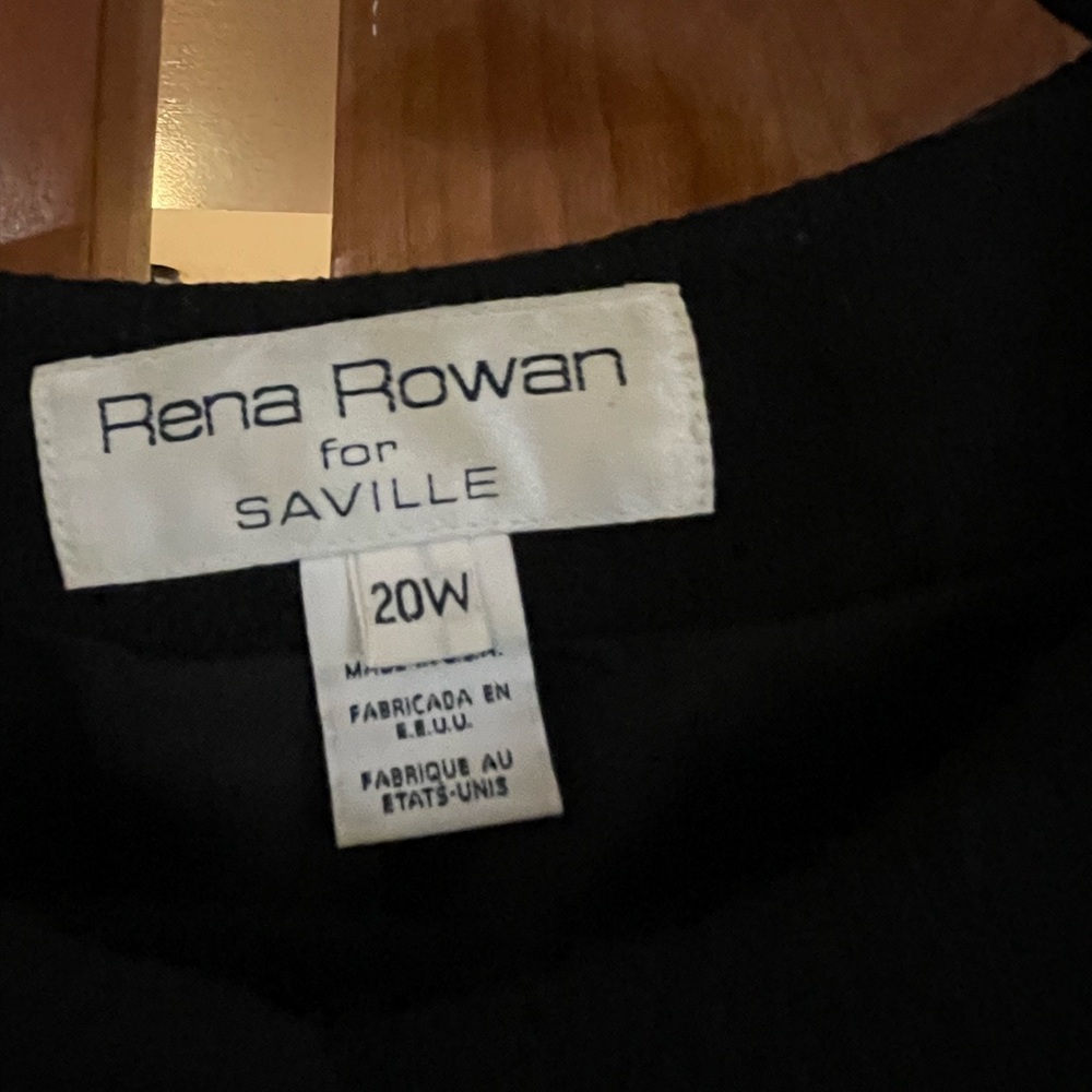 Vintage Rena Rowan Black Simple Neckline Top size 20 - Picture 2 of 7